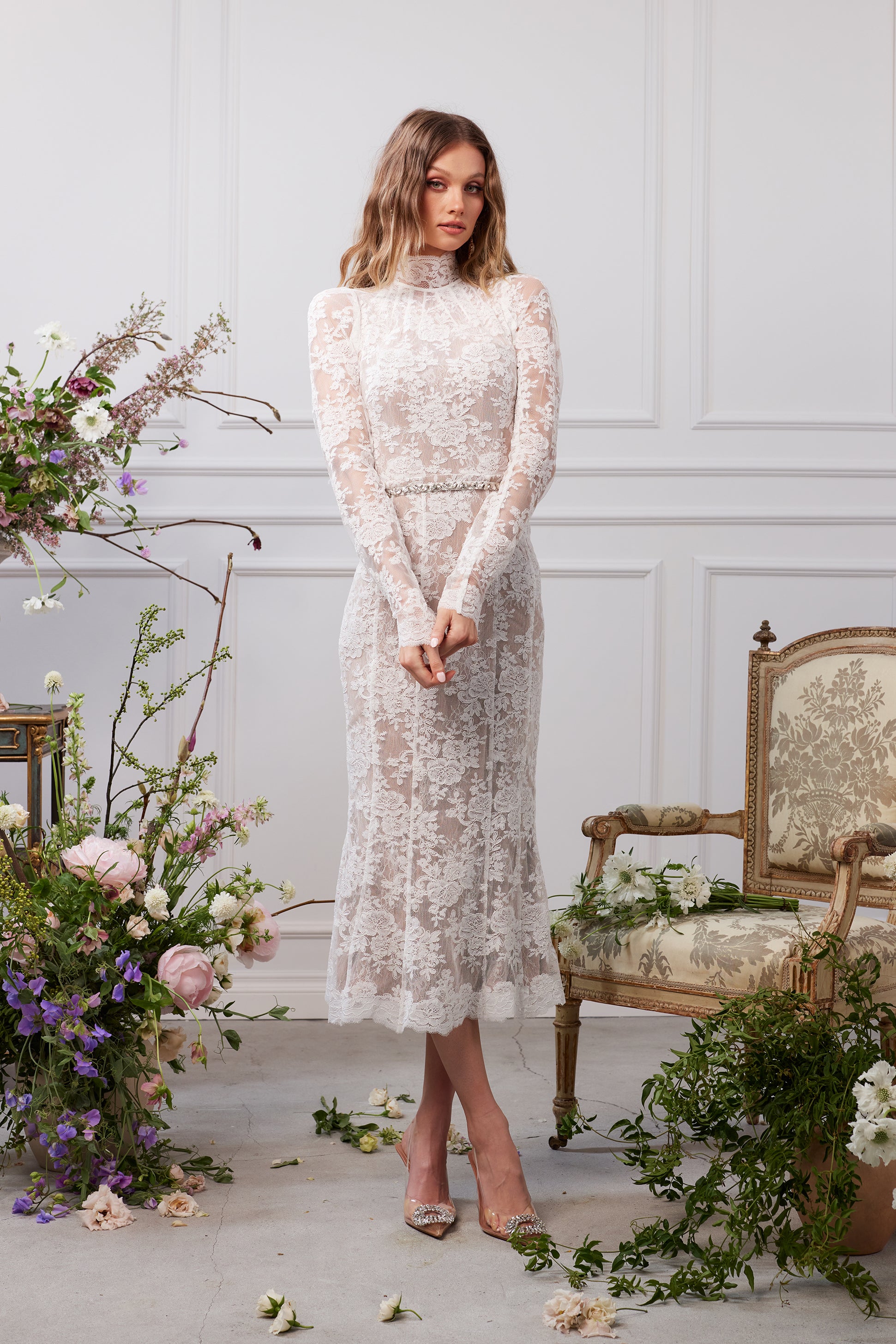 The Greta Dress in White Chantilly Lace – Chapman