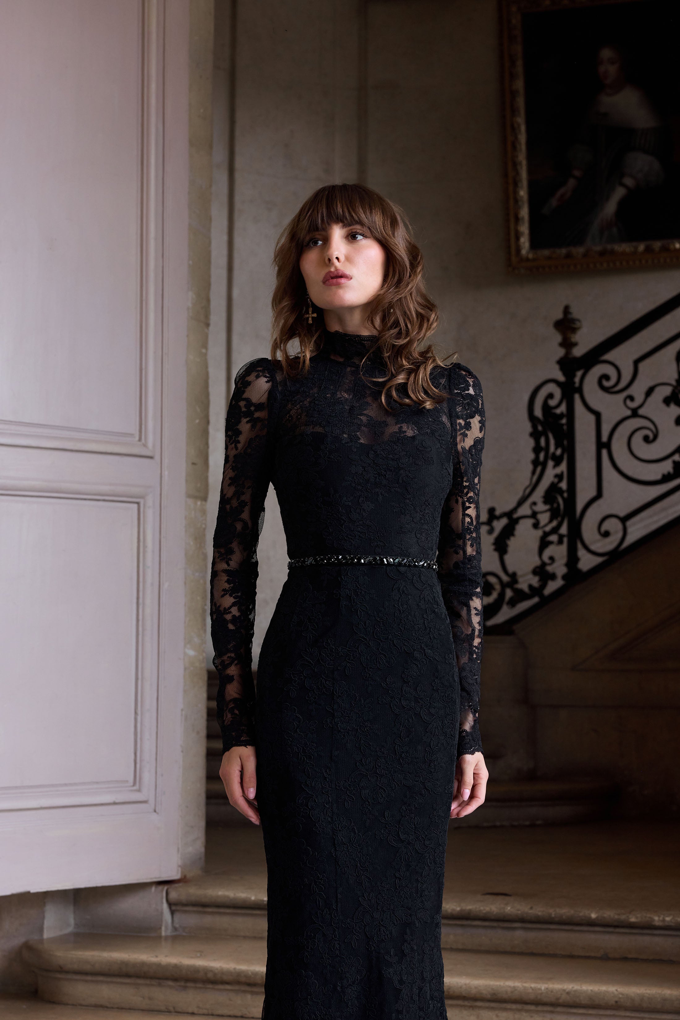 The Jules Dress in Black Chantilly Lace 14 / Black Chantilly Lace