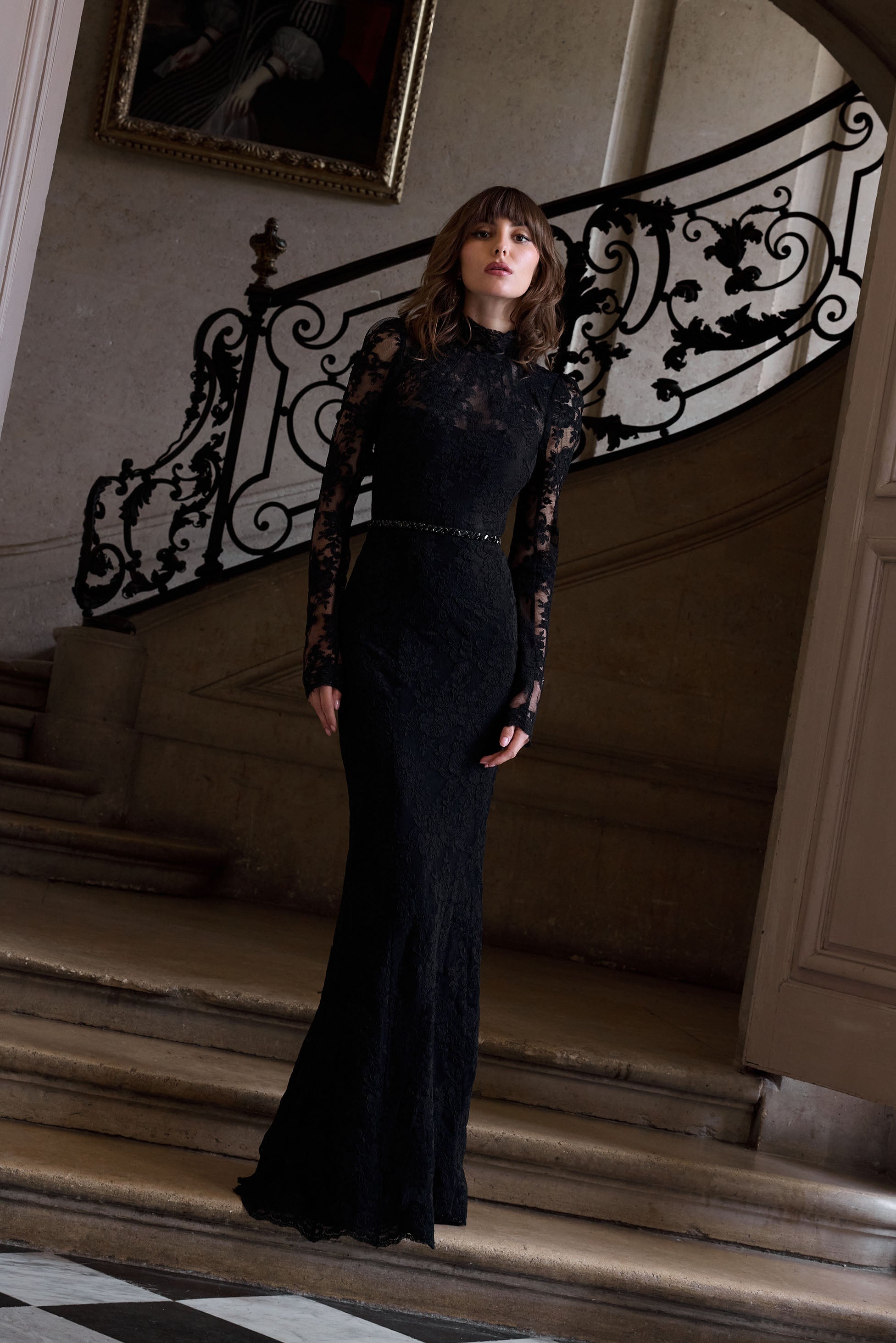 The Jules Dress in Black Chantilly Lace 14 / Black Chantilly Lace