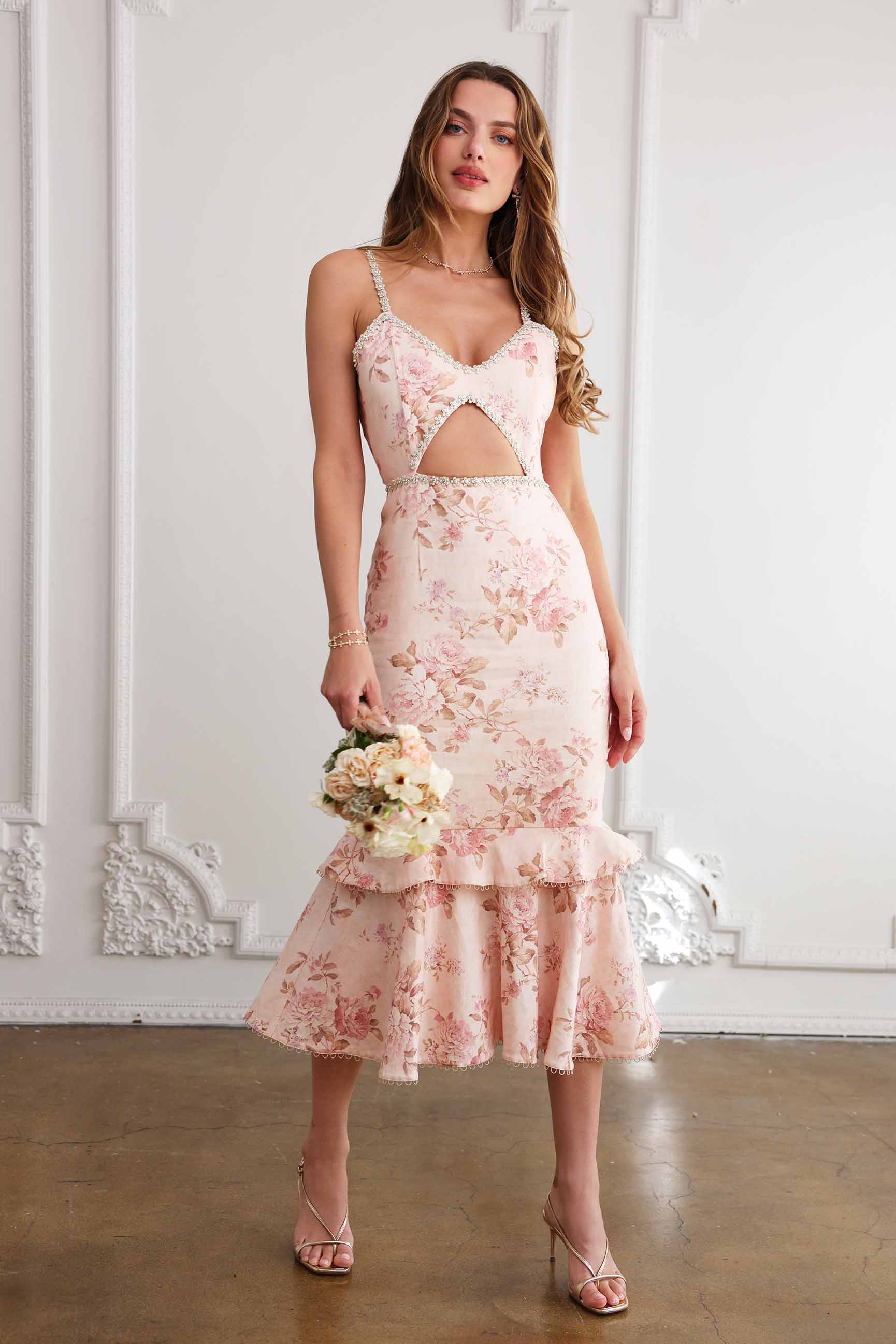 The Luna Dress in Peach Tapestry 14 / Peach Tapestry The Luna Dress in Peach Tapestry 14 / Peach Tapestry