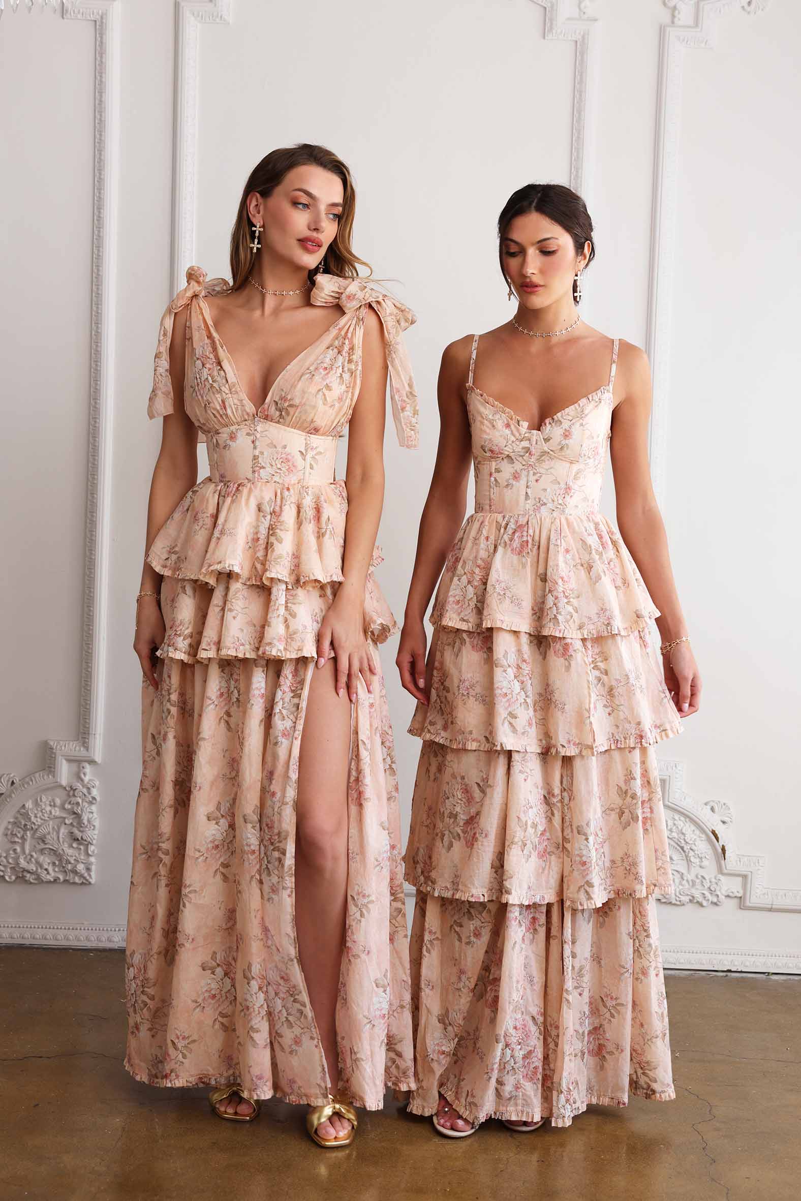The Maile Dress in Peach Tapestry – V. Chapman