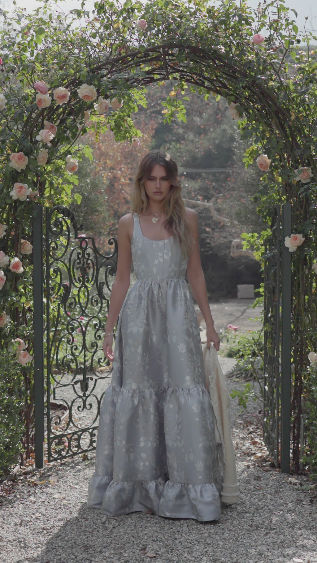 The Avery Dress in Icelandic Blue Baroque Floral – V. Chapman