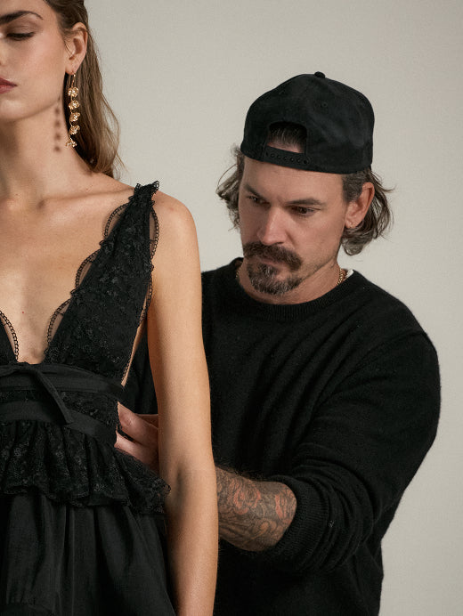 Behind the scenes dress fitting