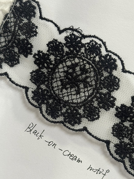 Black lace motif sample