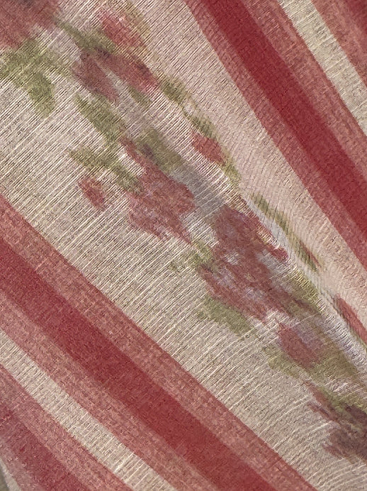 Pink floral stripe textile