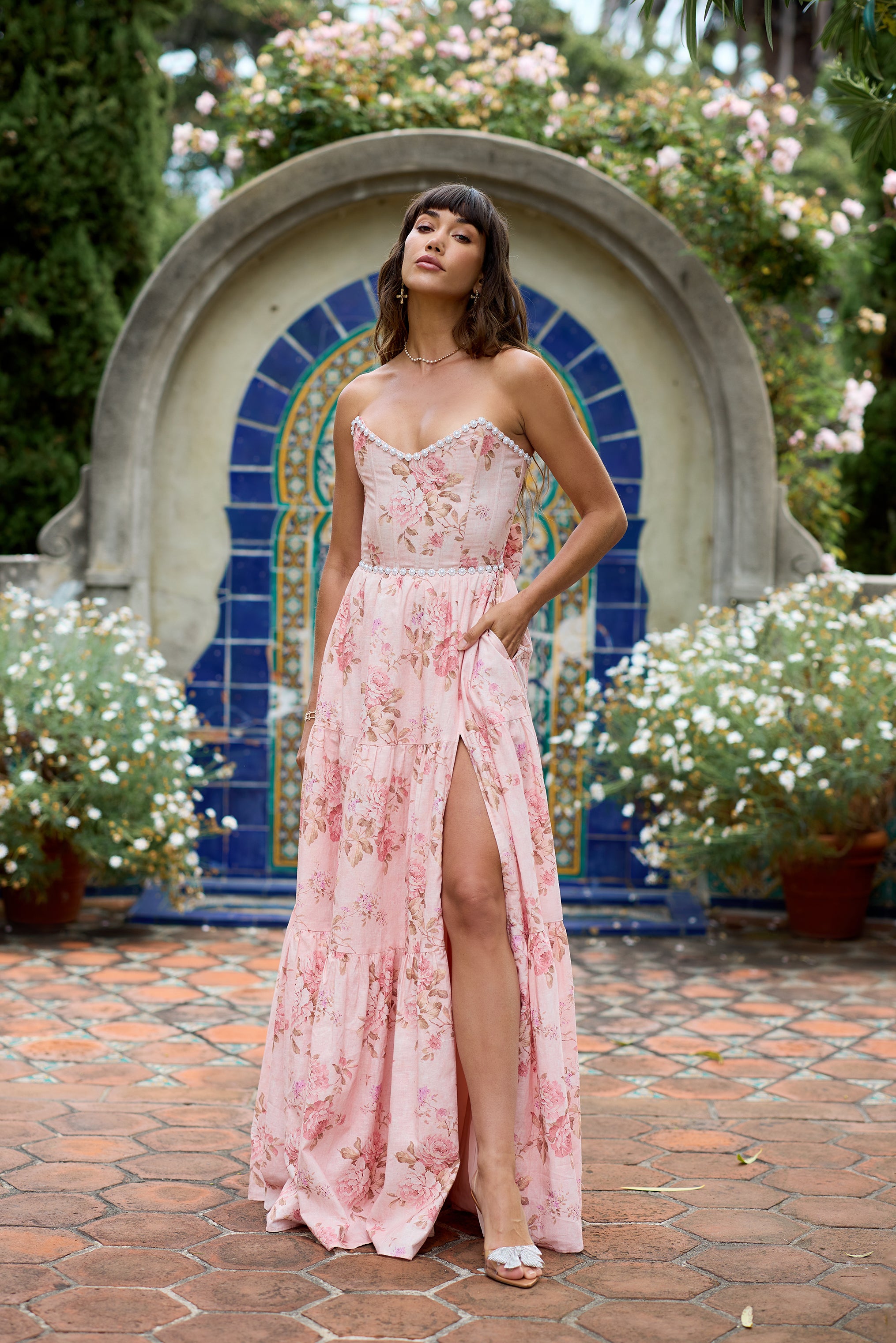 The Vivian Dress in Peach Tapestry 2 / Peach Tapestry