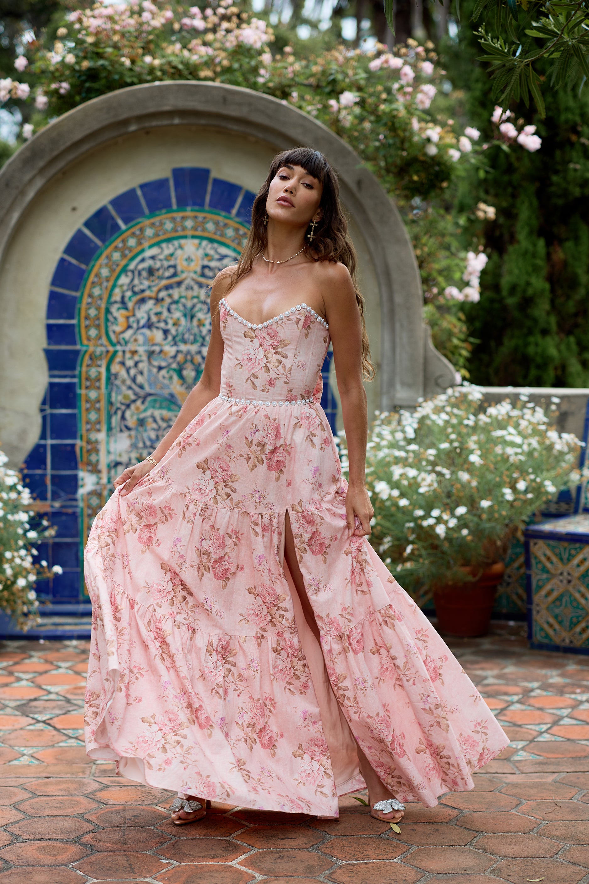 The Vivian Dress in Peach Tapestry 2 / Peach Tapestry