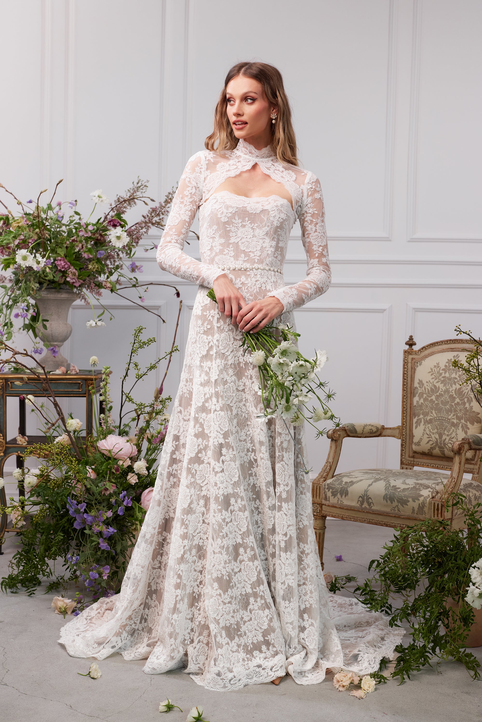 The Whitby Gown in White Chantilly Lace 14 / White Chantilly Lace The Whitby Gown in White Chantilly Lace 14 / White Chantilly Lace