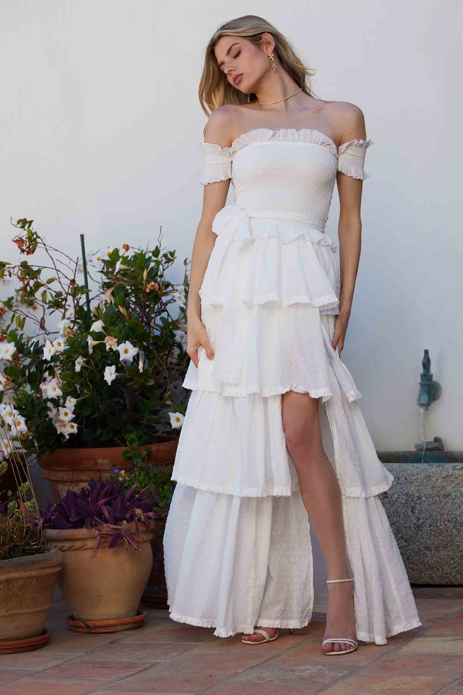 The Angelina Dress in White Meringue