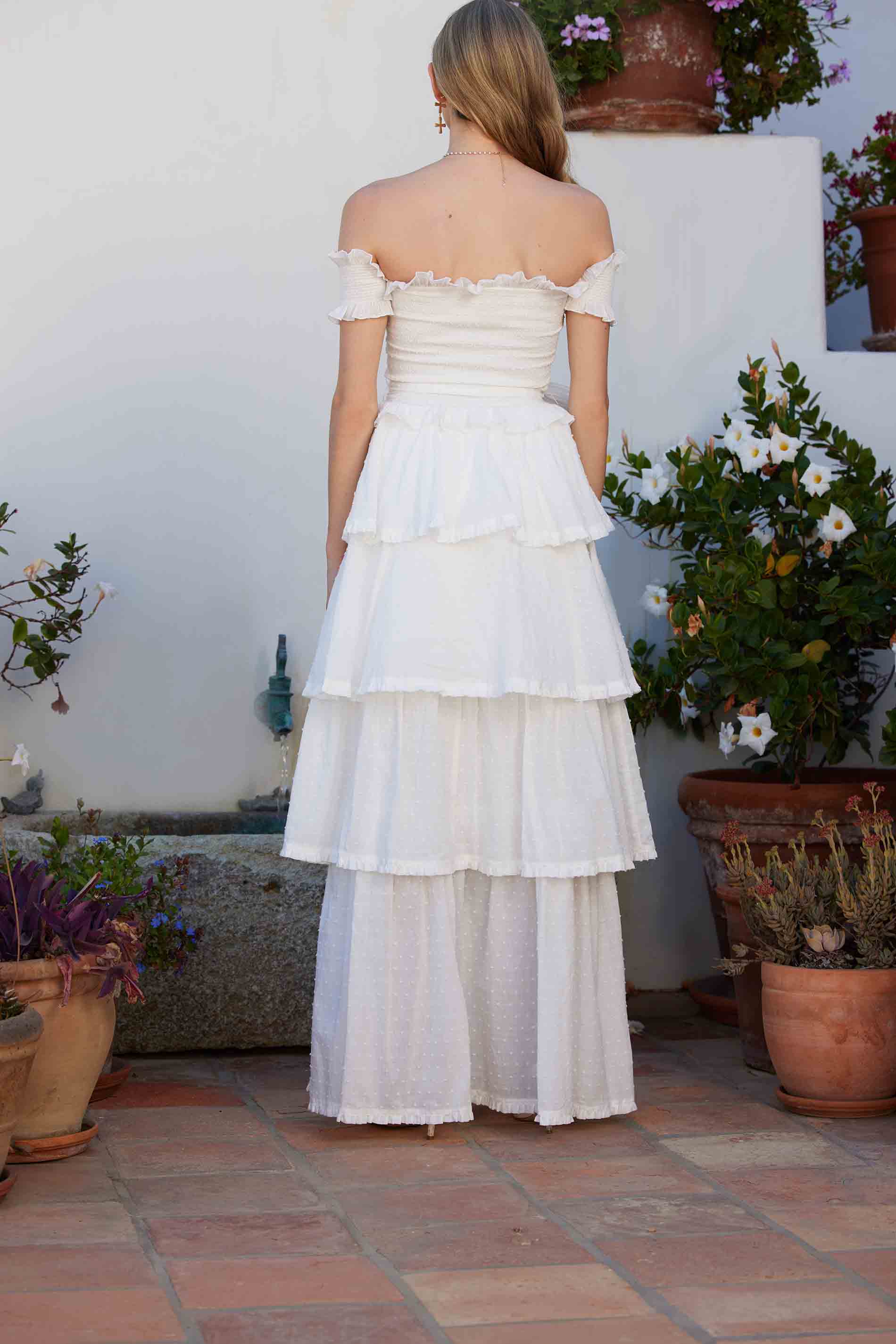 The Angelina Dress in White Meringue