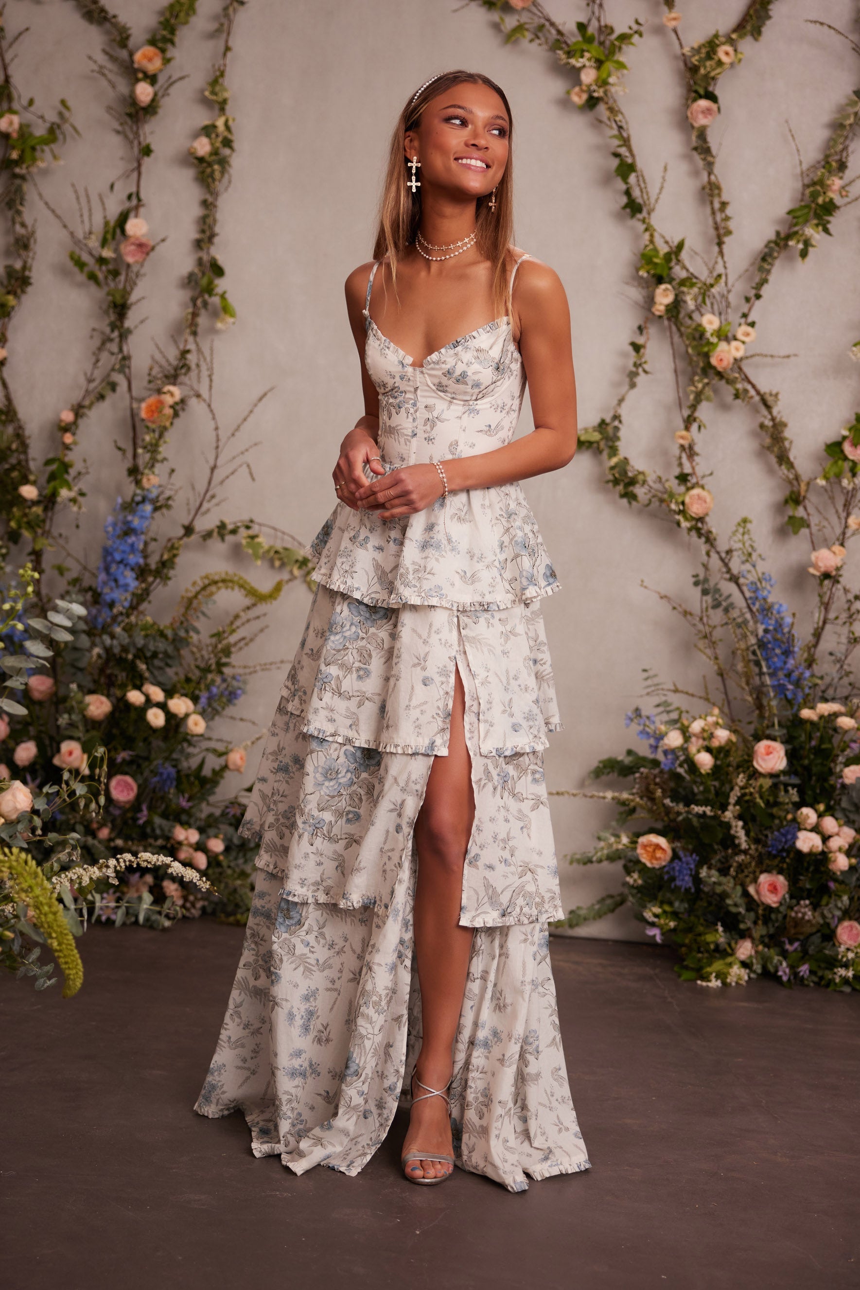v. chapman caterina corset ruffle dress V. Chapman Caterina Corset Ruffle Dress