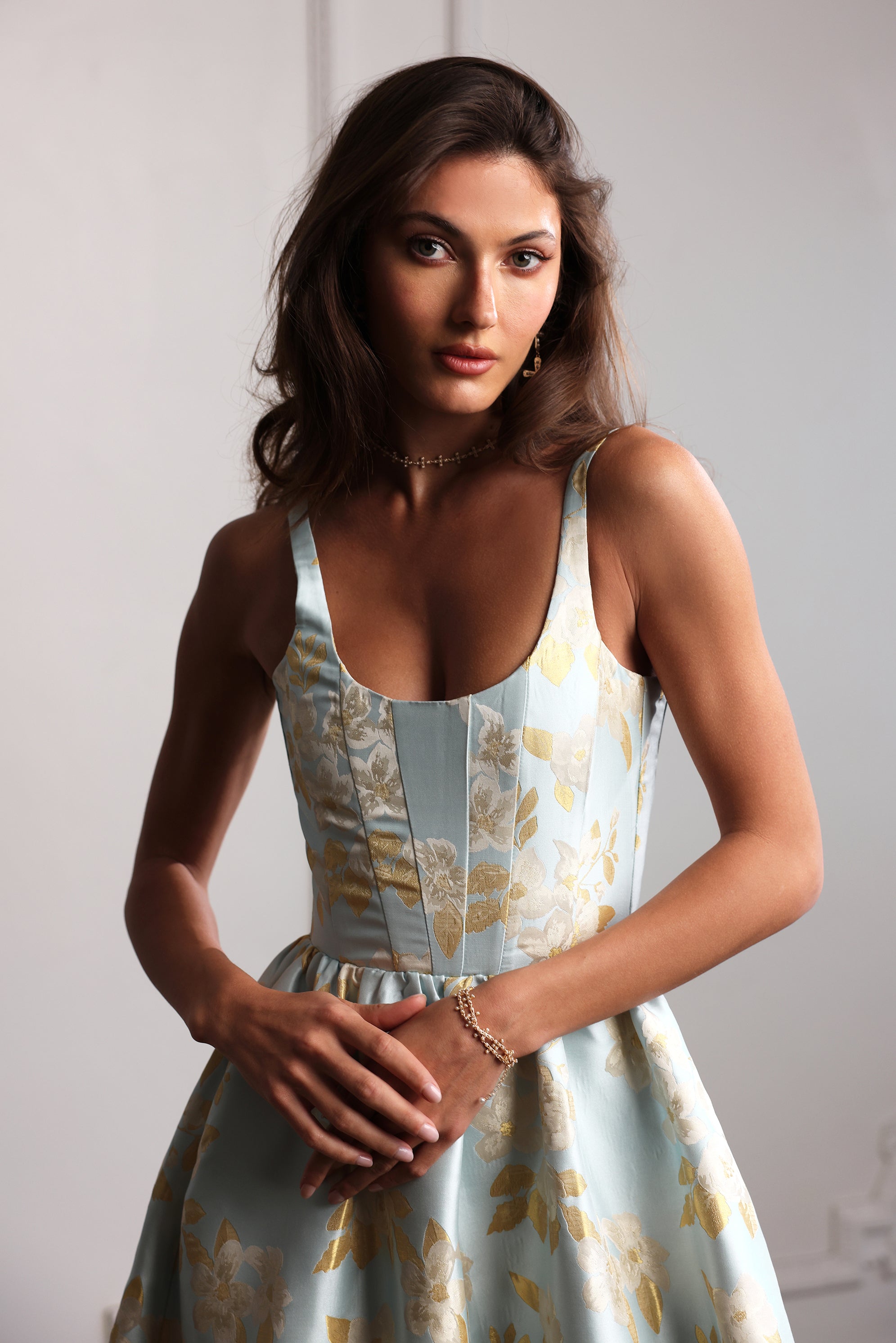 The Avery Dress in Ballad Blue Baroque Floral 16 / Ballad Blue Baroque Floral The Avery Dress in Ballad Blue Baroque Floral 16 / Ballad Blue Baroque Floral
