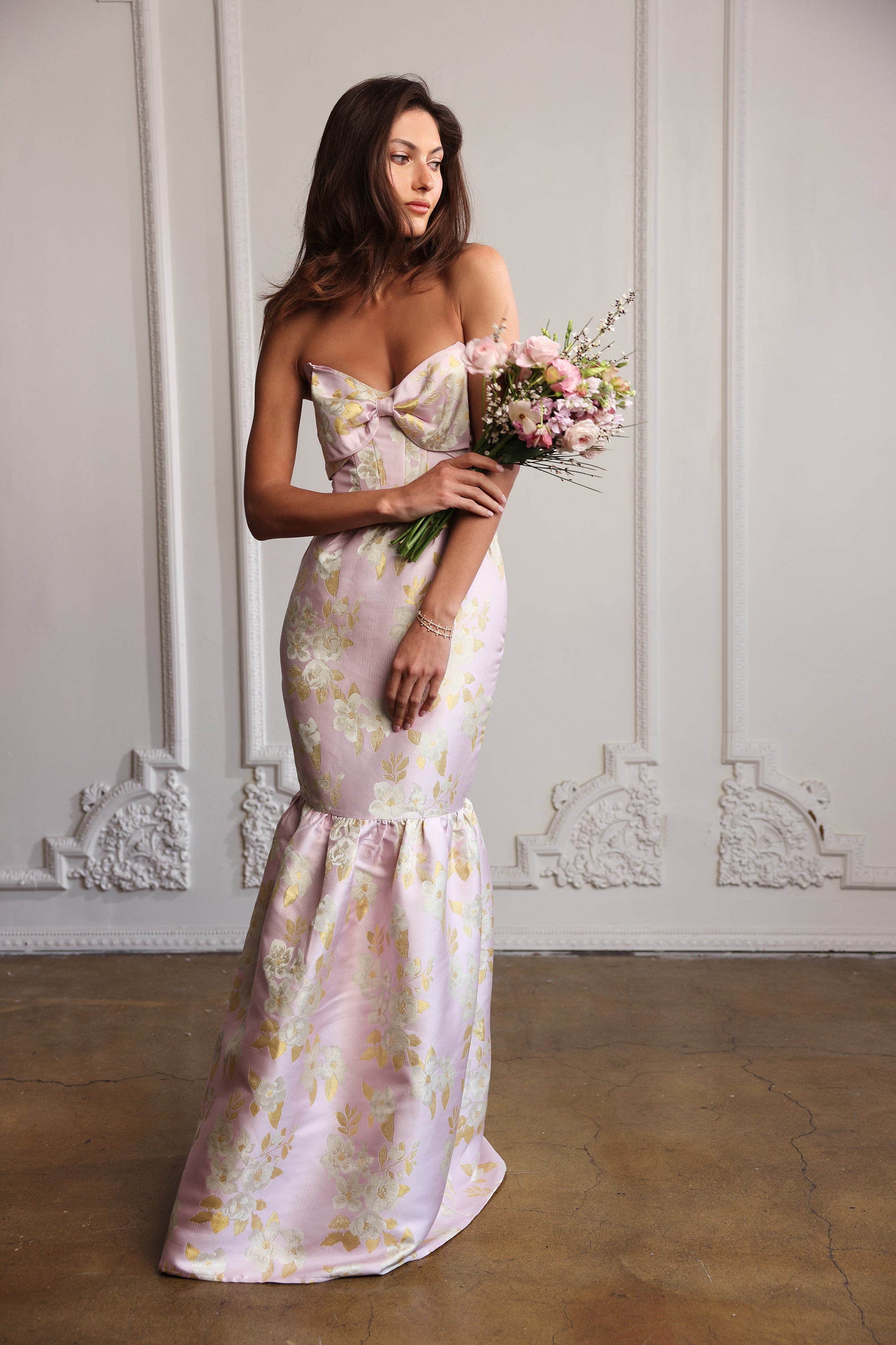 The Beth Dress in Light Lilac Baroque Floral – V. Chapman