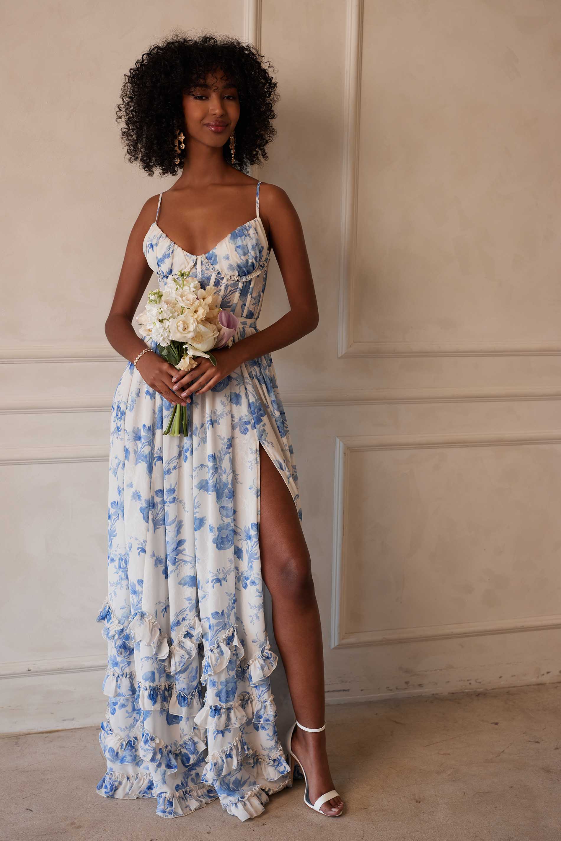 The Carmen Dress in Provencal Blue Floral 0 / Provencal Blue Floral The Carmen Dress in Provencal Blue Floral 0 / Provencal Blue Floral