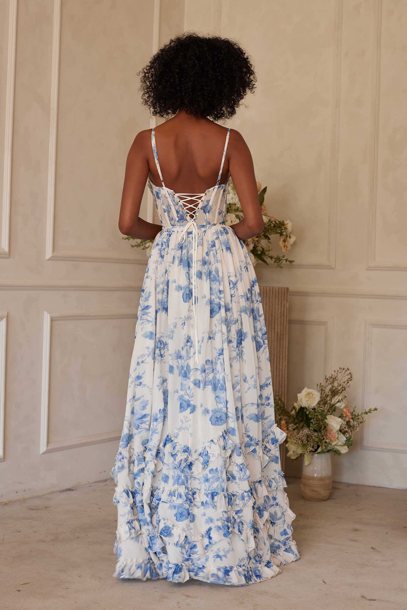 The Carmen Dress in Provencal Blue Floral 0 / Provencal Blue Floral The Carmen Dress in Provencal Blue Floral 0 / Provencal Blue Floral