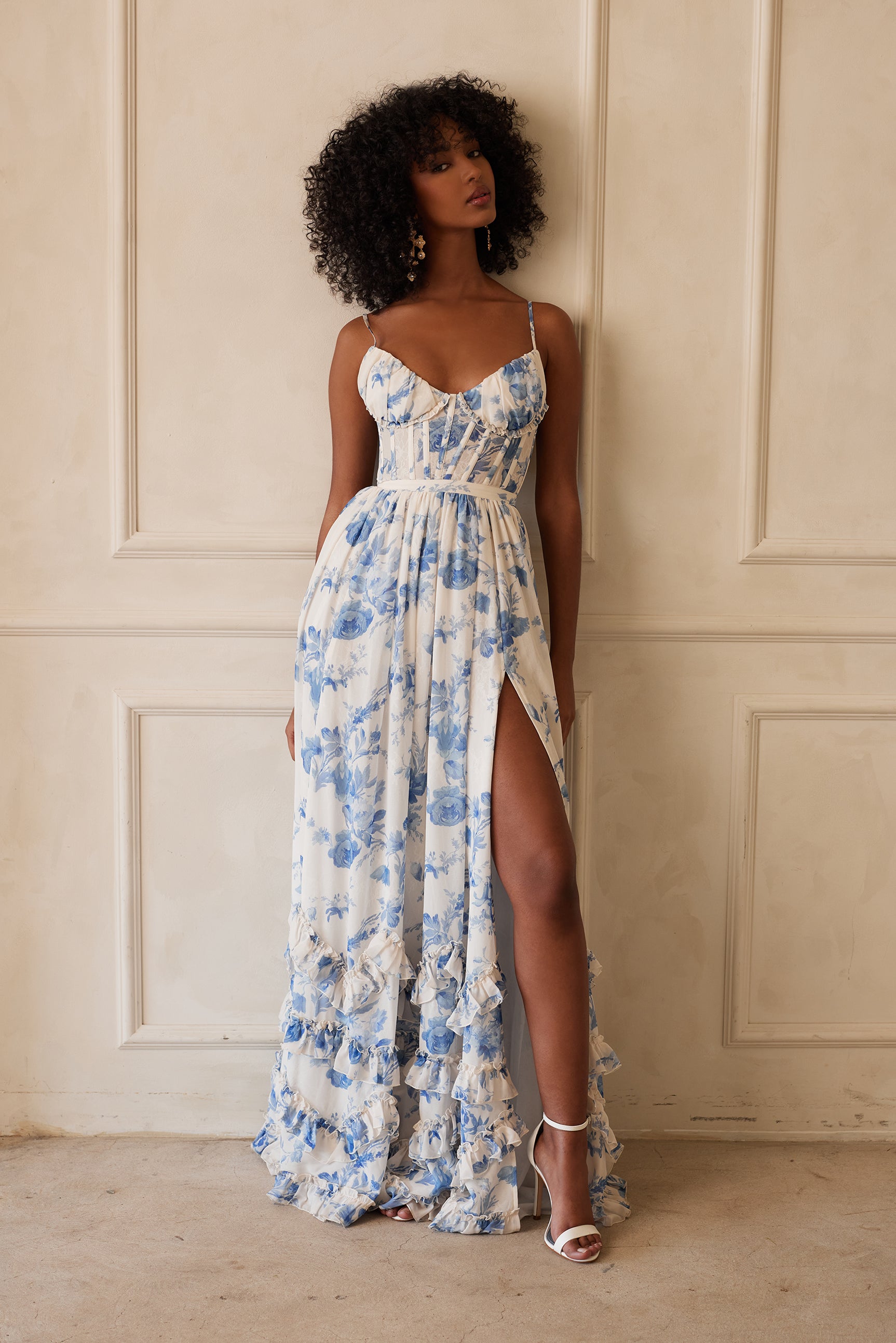 The Carmen Dress in Provencal Blue Floral 0 / Provencal Blue Floral