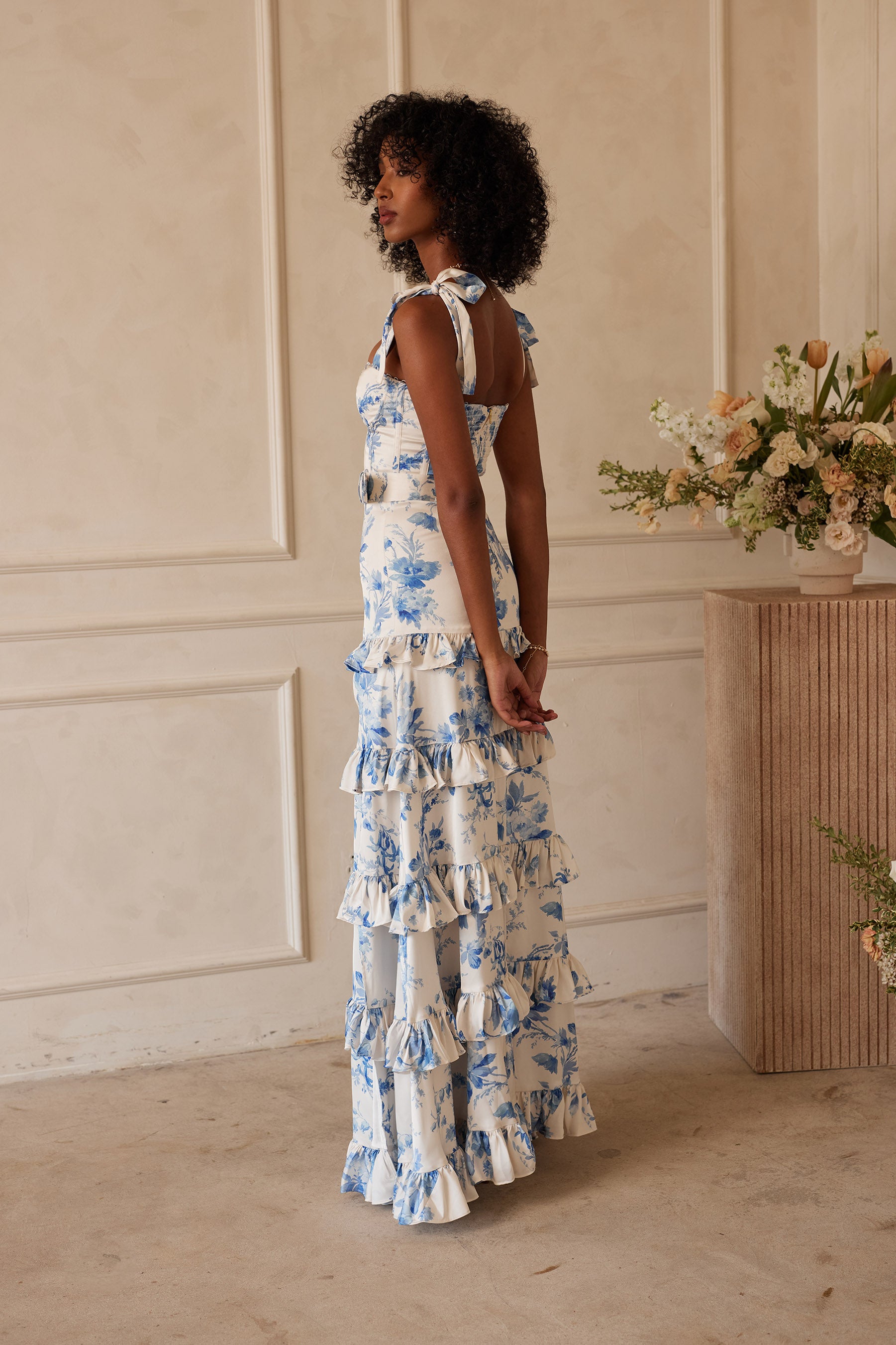 The Lisianthus Dress in Provencal Blue Floral – V. Chapman
