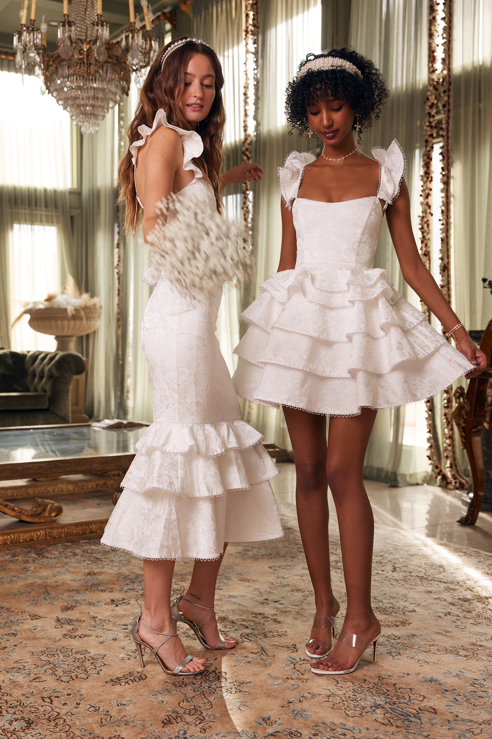 v. chapman violet corset ruffled tiered hem midi dress V. Chapman Violet Corset Ruffled Tiered Hem Midi Dress